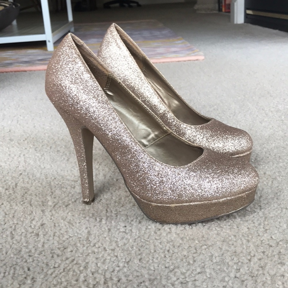 Madden Girl Gold Glitter Heels